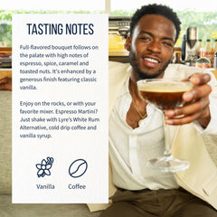 Finished alcohol‑free espresso martini made with Lyre’s, ready to sip