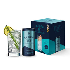 Lyre's front can showing label and premium G&T branding and convenience