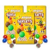 LYZA'S SWEETS & TREATS front packaging showing three 6oz bags and benefit of easy sharing