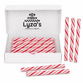 LYZA'S SWEETS & TREATS front box view showing ten peppermint sticks, great for gifting