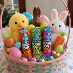 LYZA'S SWEETS & TREATS push pop held in hand illustrating size and mess-free use