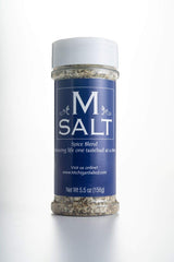 M Salt front packaging jar showing label and seasoning for easy seasoning use