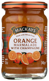 Mackays jar front showing label and 12-ounce size, highlights artisanal quality