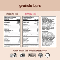 MadeGood oats and dark chocolate crunch squares texture highlighting satisfying crunch