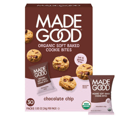 MadeGood front packaging showing 30-pack and gluten-free benefit