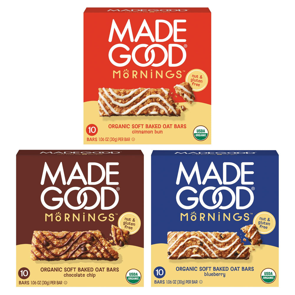 MadeGood front box showing variety pack and benefits