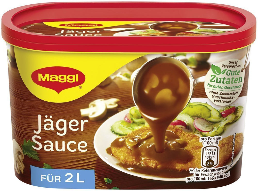 Maggi Jager Sauce front packaging showing rich hunter sauce base for hearty dishes
