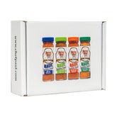 Magic Seasoning Blends front packaging showing four 2-ounce bottles and labels for easy selection