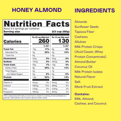 Pouring Magic Spoon Honey Almond granola over Greek yogurt to add protein and crisp texture