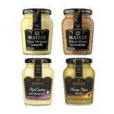 Maille front-packaging showing four 7 oz jars and flavor variety benefit