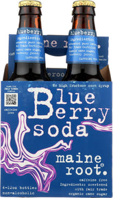 Maine Root front packaging showcasing the 48 fl oz blueberry bottle and clear branding for entertaining