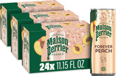 Maison Perrier front packaging showing peach cans and elegant branding for premium refreshment