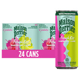 Maison Perrier front can view showing bright raspberry lime flavor and elegant design