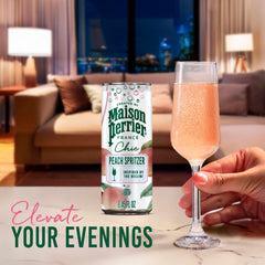 Maison Perrier poured over ice in glass, showing chill and instant refreshment