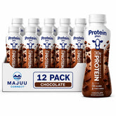 MAJUU CONNECT front packaging showing bottle and chocolate label, highlights convenience