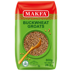 Makfa close-up of roasted groats texture highlighting nutty flavor and firm bite