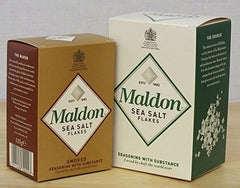 Maldon duo pack front packaging showing sea salt and smoked salt for versatile seasoning