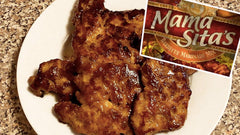 Mama Sita's grilled pork skewers with glossy glaze showing caramelized flavor