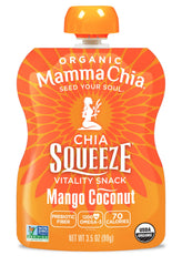 Mamma Chia close-up of pouch texture highlighting chia seeds and creaminess