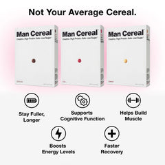 Man Cereal cinnamon close-up showing crunchy texture and flavor appeal