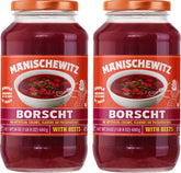 Manischewitz front packaging showing jar and brand, convenient ready-to-serve