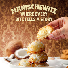 Manischewitz coconut macaroon close-up highlighting chewy texture and flavor