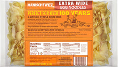 Manischewitz cooked extra wide egg noodles with butter and herbs, ready to serve