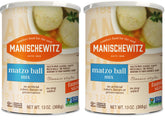Manischewitz front packaging showing family-size resealable container and convenience