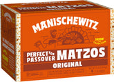Manischewitz front packaging showing four 1lb boxes and clear branding benefit convenience