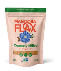 Manitoba Flax front of bag showing brand and 1 lb packaging benefit freshness