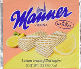 Manner lemon wafers front packaging showing brand and pocket packs, convenient for sharing