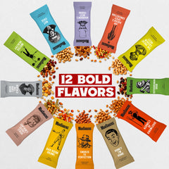 Close-up of a single ManSnacks pack highlighting texture and crispness benefit