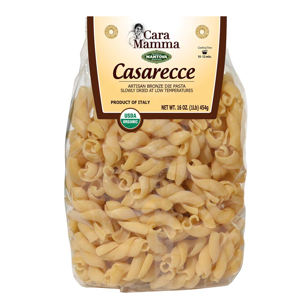 Mantova front packaging showing two 1 lb packs and organic badge for pantry appeal