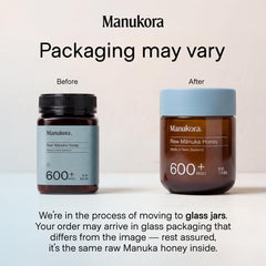 Manukora jar open with spoonful demonstrating creamy texture benefit