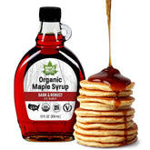 Maple Valley front glass bottle shows organic label and premium appeal