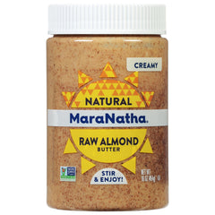 MARANATHA front jar view showing label and clean almond ingredients benefit