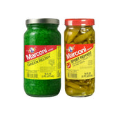 Marconi front packaging showing two 16 oz jars for easy pantry choice