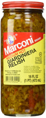Marconi medium giardiniera front jar showing label and contents for instant flavor boost