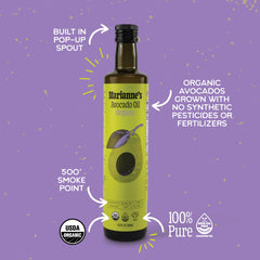 Marianne's Harvest pouring spout in hand for precise, drip-free pouring