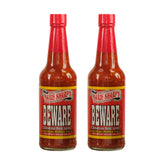 Marie Sharp's front bottle view showing bold label and intense hot sauce impact