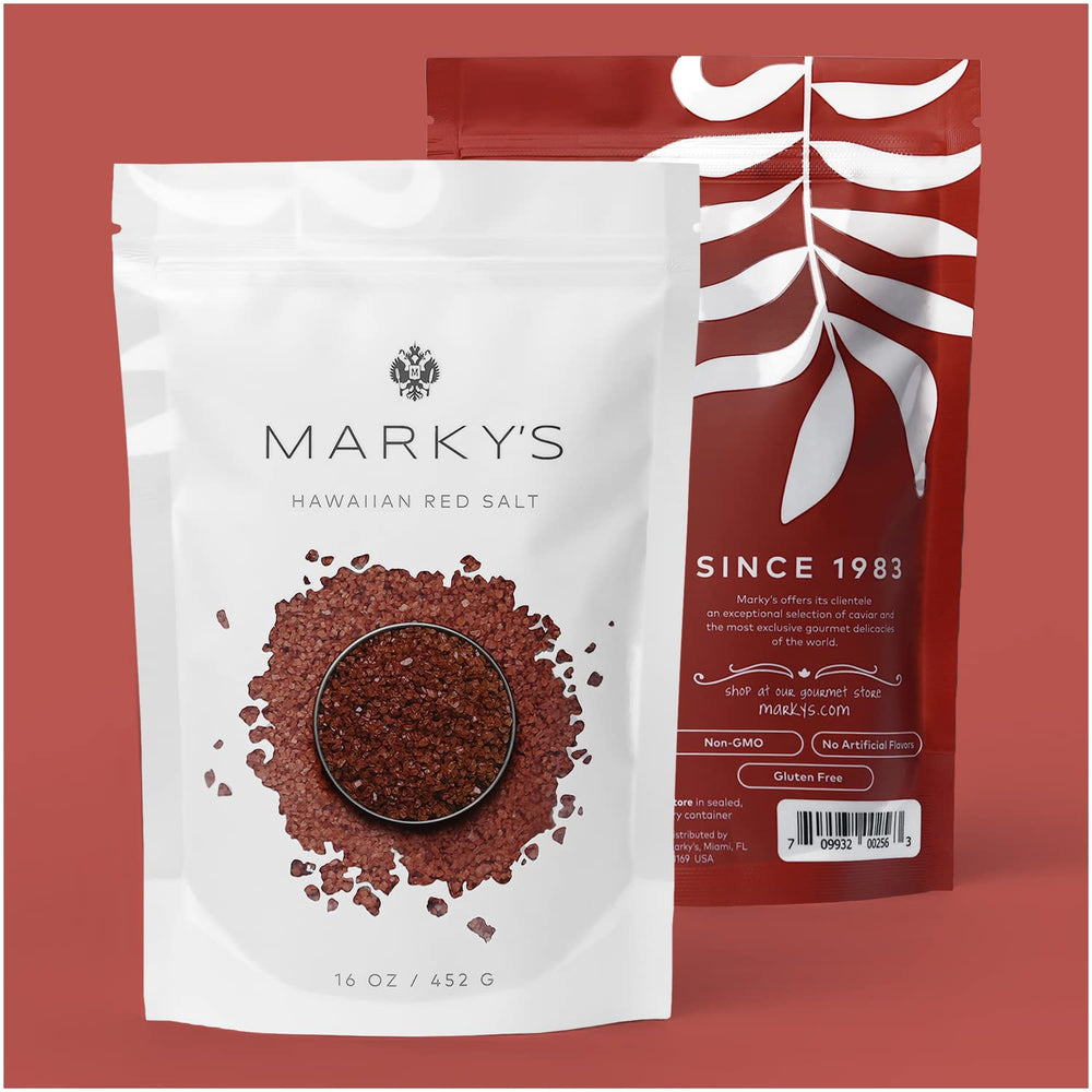 MARKY'S front packaging showing 1 lb resealable bag and product label benefits