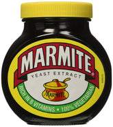 Marmite jar front label showing 500g twin pack and iconic branding for pantry appeal