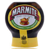 Marmite squeezy front packaging showing label and 200g jar for easy use