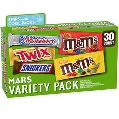 Mars front box showing variety pack and easy grab-and-serve convenience