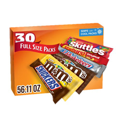Mars variety pack front view showing full-size wrappers and branding for quick selection