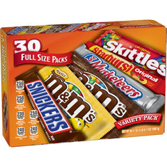Opened Mars assortment laid out to reveal each full-size bar for easy event planning