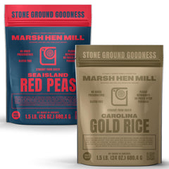 Marsh Hen Mill front packaging showing both 24 oz bags and brand identity for authentic flavor