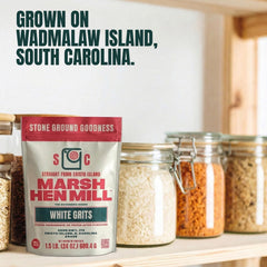 Marsh Hen Mill creamy ready bowl of grits illustrating quick, comforting meal preparation