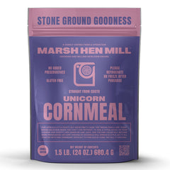 Marsh Hen Mill front packaging shows 24 oz bag and clear branding benefit authenticity