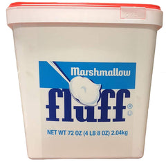 Marshmallow Fluff tub front label showing brand and kosher gluten-free benefits